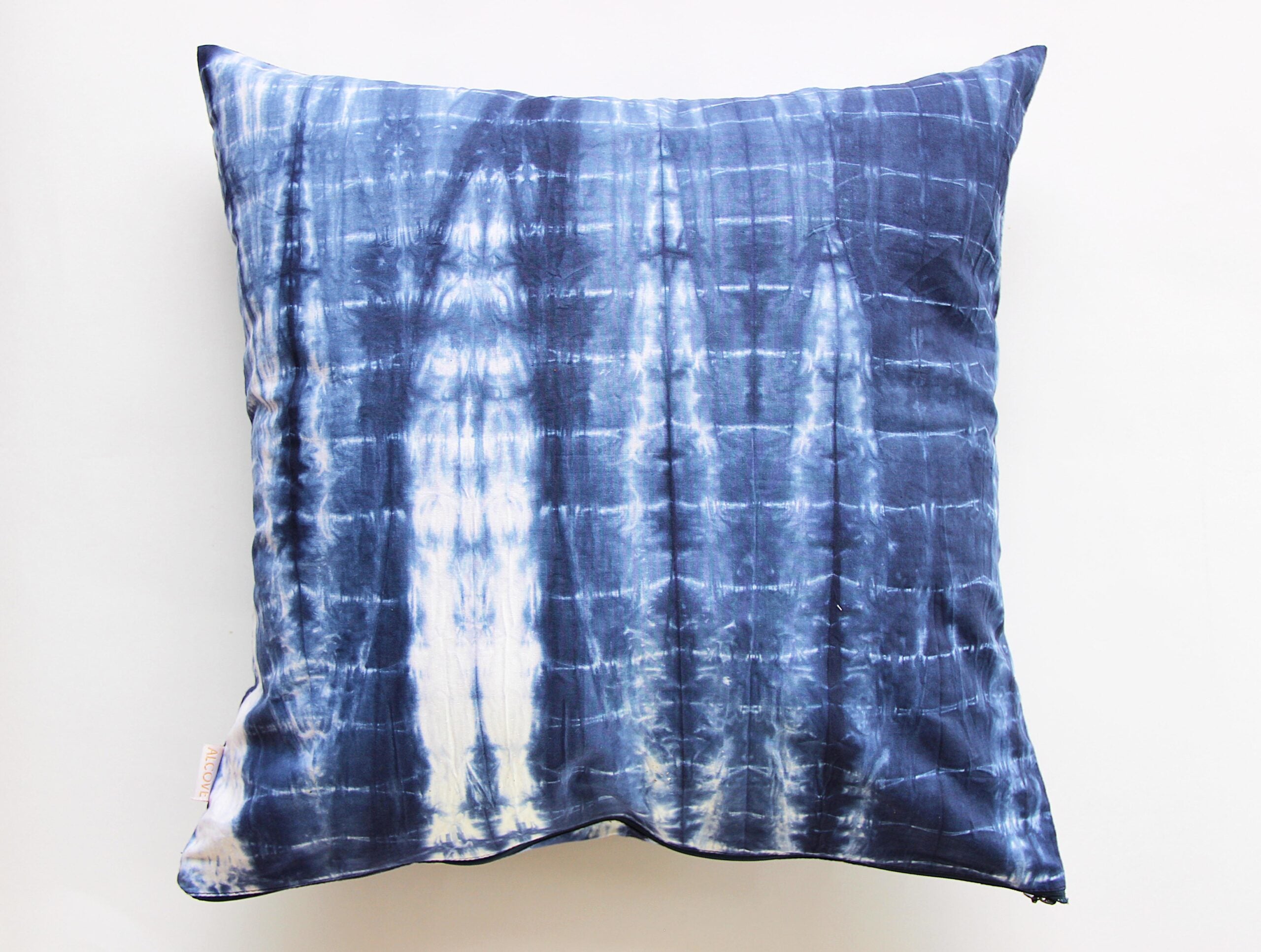 Blue shibori cushion cover