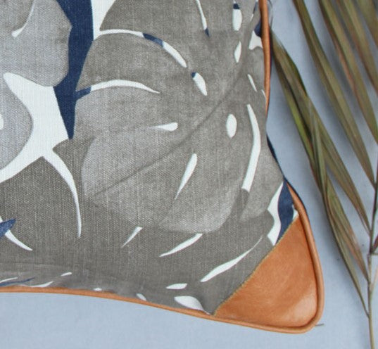 Indigo Jute Cushion Cover