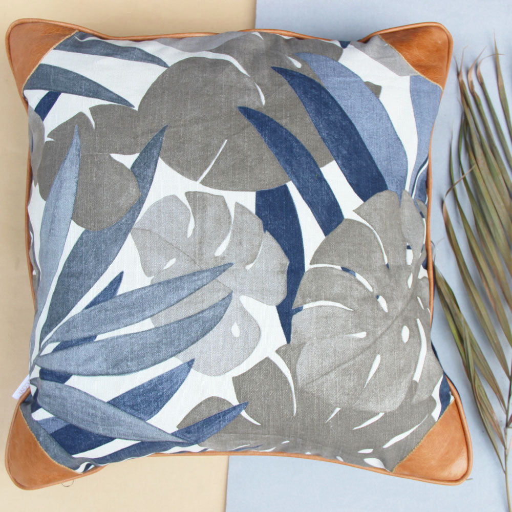 Indigo Jute Cushion Cover