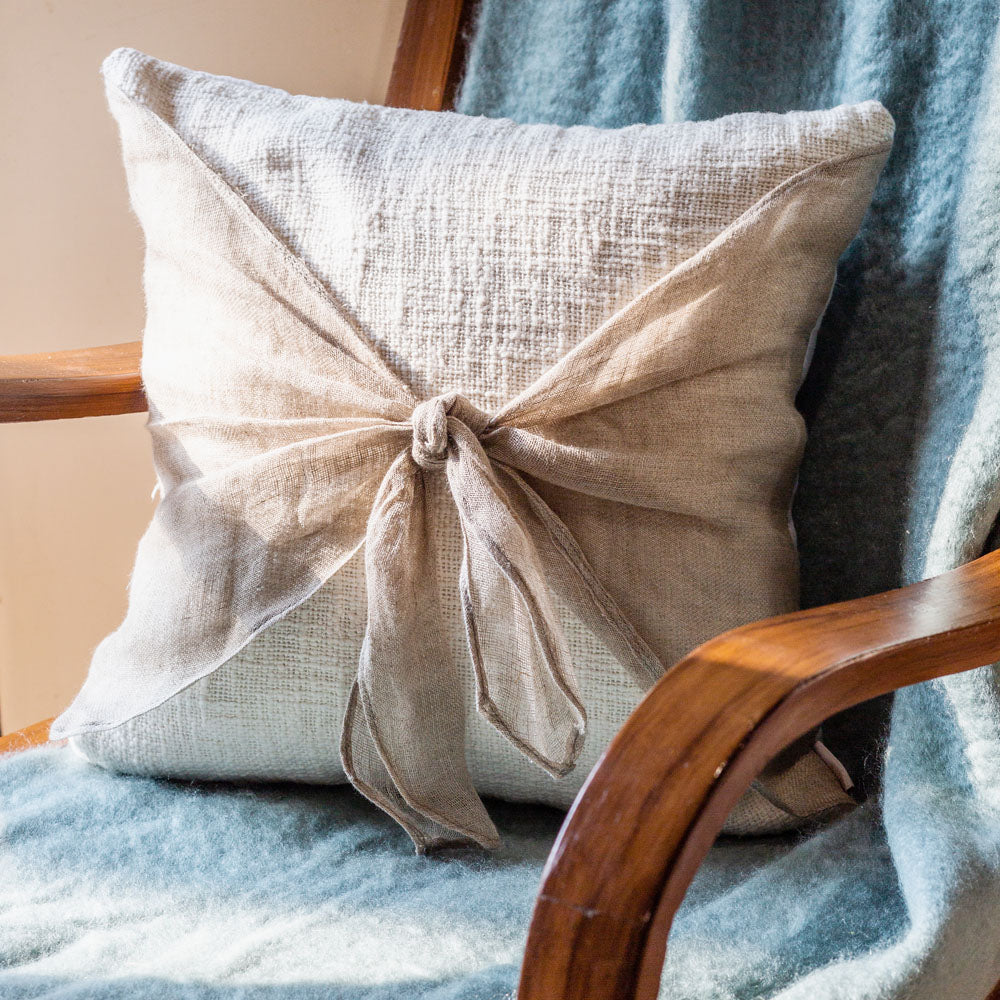 Mattie Linen Tie Back Cushion Cover