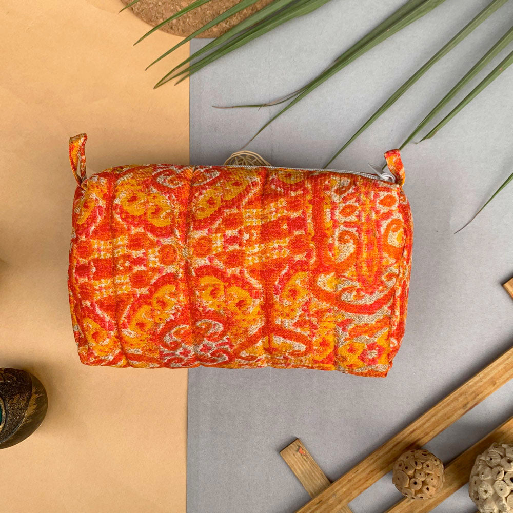 Orange abstract Printed Utility Pouch (set of 2)