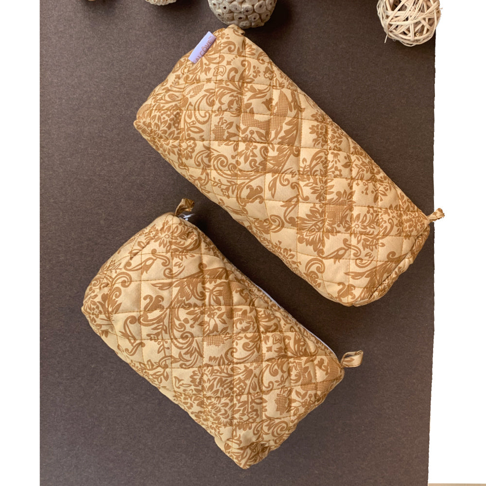 Ochre Paisley Utility Pouches ( Set Of 2 )
