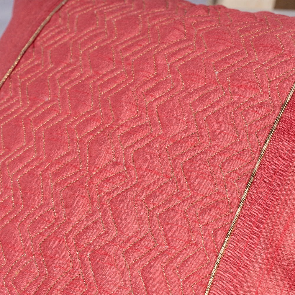 Pink quilted cushion cover