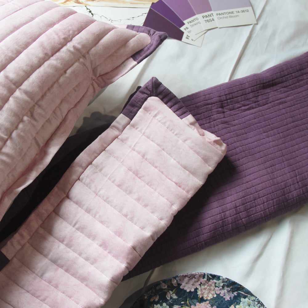 Eggplant Stripe Bedspread (Set Of 3)