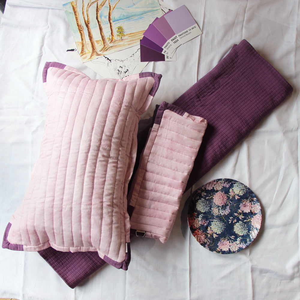Eggplant Stripe Bedspread (Set Of 3)