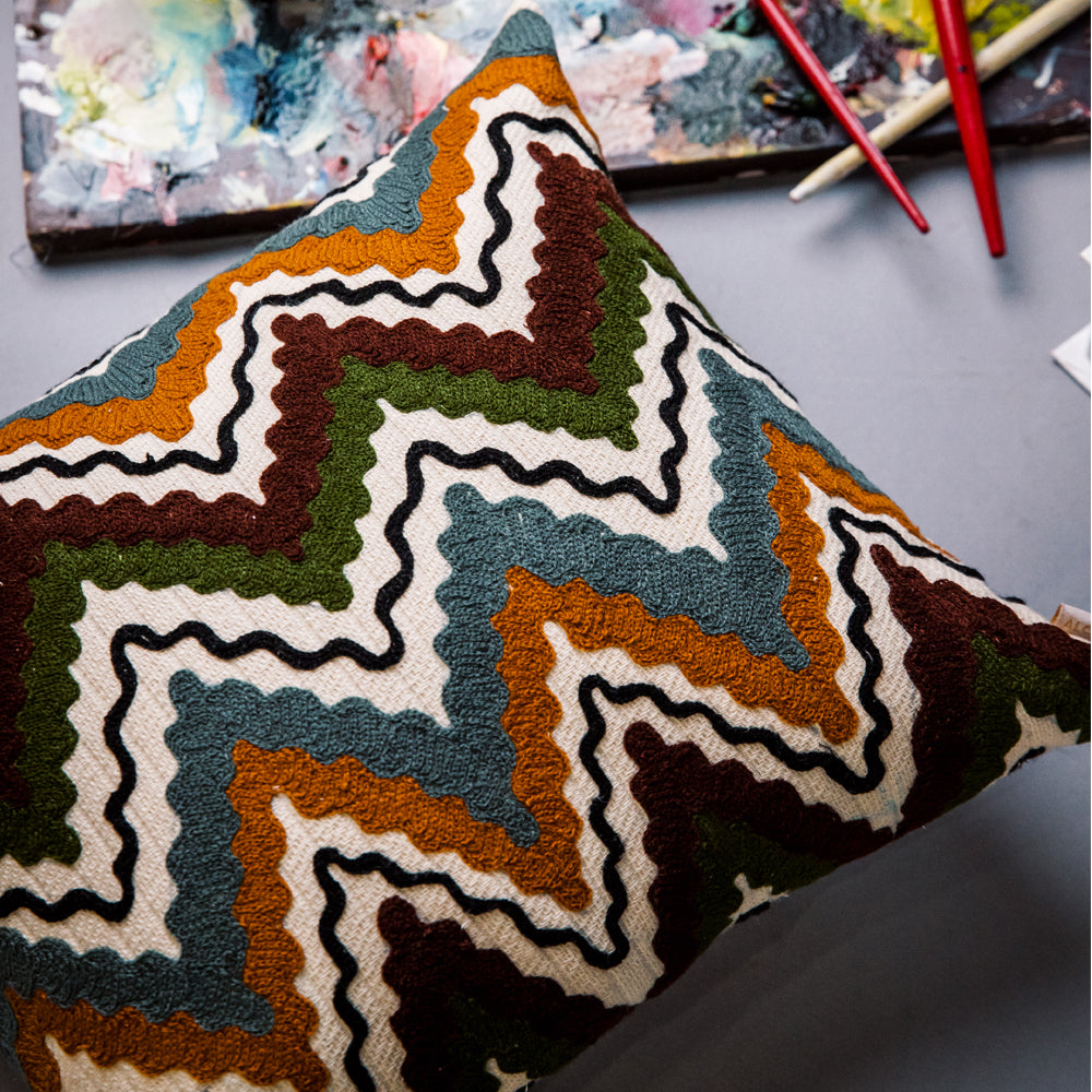 Rosewood Chevron Cushion Cover