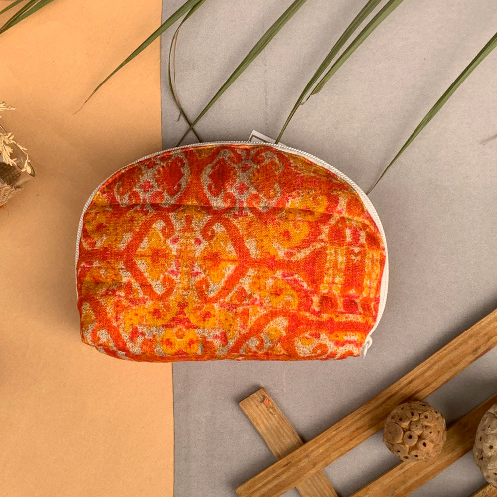 Orange abstract Printed Utility Pouch (set of 2)