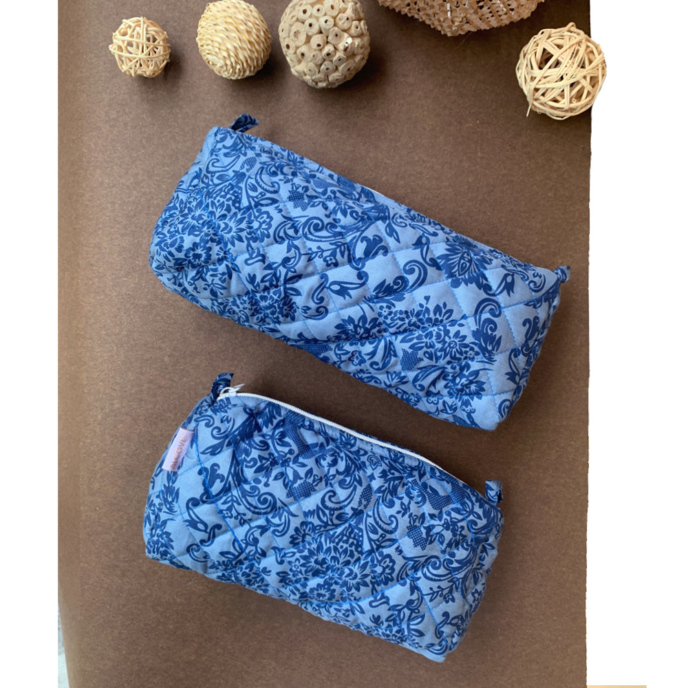 Blue Paisley Utility Pouches ( Set Of 2 )