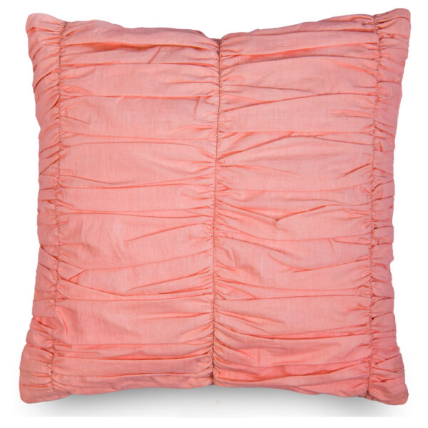 Peach gathered cushion